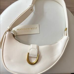 Madison West White Shoulder Bag